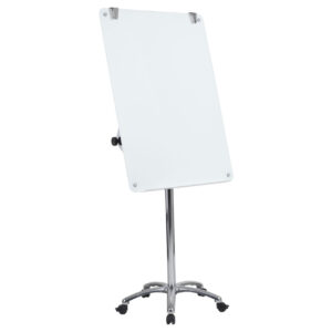 OfficeSource |Vizual | Magnetic Glass Mobile Easel with Chrome Frame