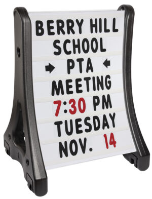 Outdoor Letter Board Signs, 2-Sided w/ 4 Wheels, Includes Letter Set