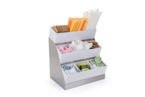Packet u0026 Condiment Organizer, 9 Compartments, Tabletop - Stainless Steel