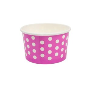 3 oz Polka Dot Pink Paper Cold/Hot Food Container - 1 case (1000 pieces)