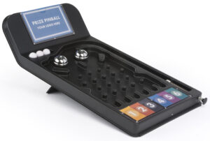 Prize Pinball Game w/ 3 White Balls, Printable Templates, Countertop - Black
