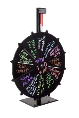 Prize Wheel with 12 Slots, Write-On Surface, Countertop - Black