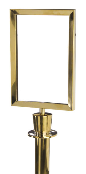 QueuePole Round 7 x 11 Sign Frame for Stanchions - Brass