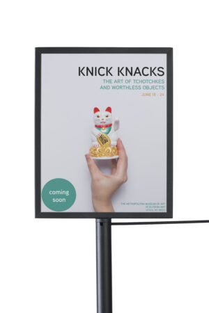 QueuePole Slim 8.5 x 11 Sign Frame for Stanchions, Slide-In Design - Black