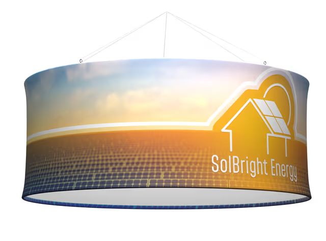 Round Ceiling Hanging Banner with Custom Printing, Recyclable Stretch Fabric - Image 3