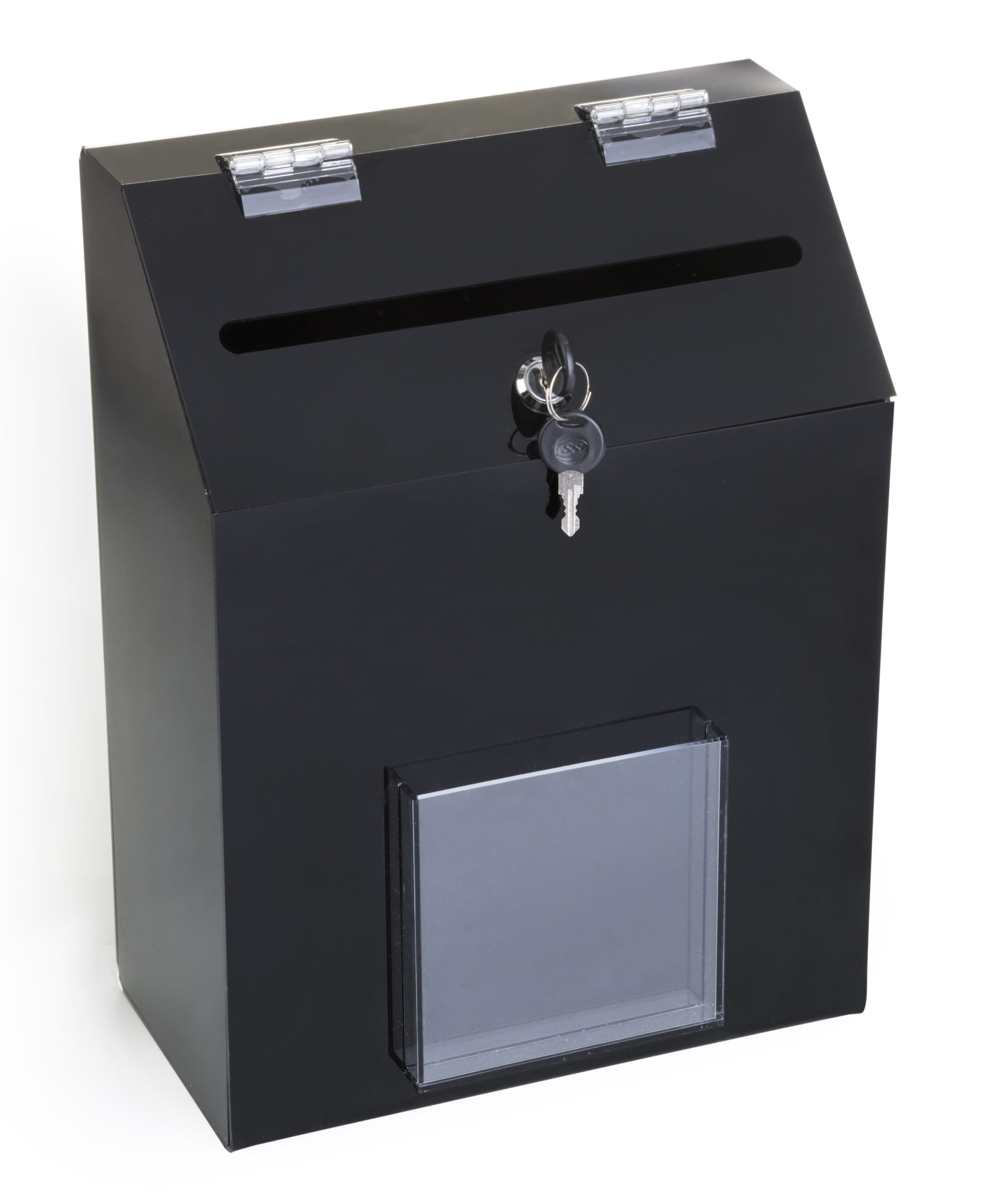 Recycled Acrylic Ballot Box with Lock u0026 1 Pocket, Wall or Tabletop – Black