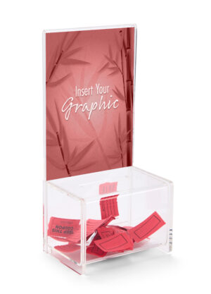 Recycled Acrylic Donation Box, Lockable, 5 x 7 Header - Clear