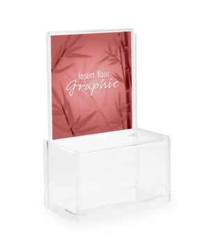 Recycled Acrylic Donation Box, Lockable, 6 x 6 Header - Clear