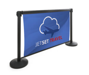 Retractable Banner for Stanchions, Double Sided, Custom Graphics - Black