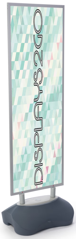 20" x 59" Weighted Sidewalk Sign, Double Sided, Fillable Base - Gray