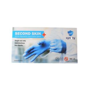 Second Skin Nitrile Blue Gloves (Powder Free), X-Large Size - 1000/cs