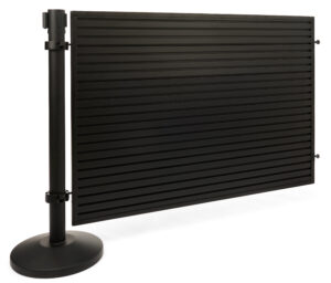 Slatwall Stanchion Display w (1) QueuePole Post for QPSWMLGBK2 - 50