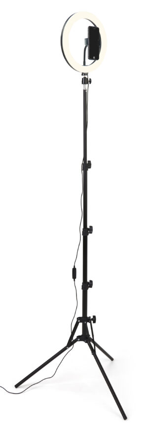 Smartphone Studio Kit w/ Adjustable 18-63.5in Tripod, LED Ring Light u0026 Remote