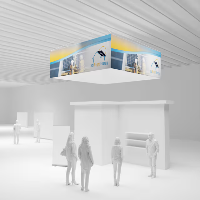 Square Hanging Ceiling Banner with Custom Printed Polyester Fabric - Full Color - Image 3