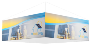 Square Hanging Ceiling Banner with Custom Printed Polyester Fabric - Full Color