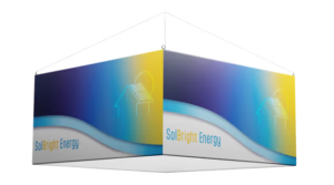 Square Hanging Ceiling Banner with Custom Printed Polyester Fabric - Full Color