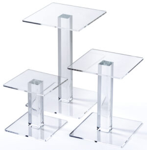 Square Acrylic Risers, Set of 3 Sizes - Clear