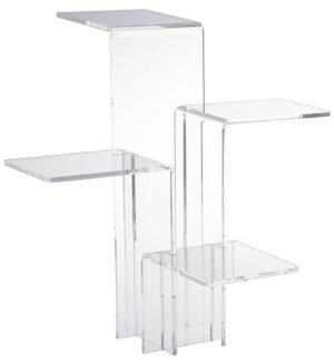 Tiered Acrylic Display Riser with 4 Platforms, Set of 2 - Clear