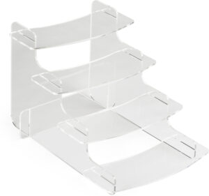 Tiered Acrylic Step Risers with 4 Platforms - Clear
