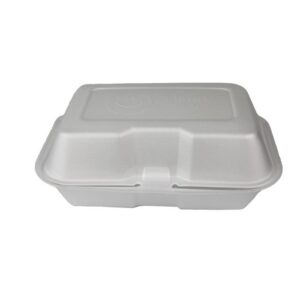 TL 9" x 6" x 3" White Foam Hinged-Container -White - 1 case (200 piece)