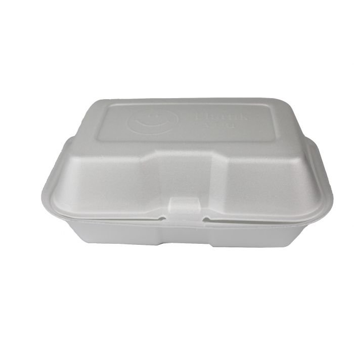 TL 9" x 6" x 3" White Foam Hinged-Container -White - 1 case (200 piece)