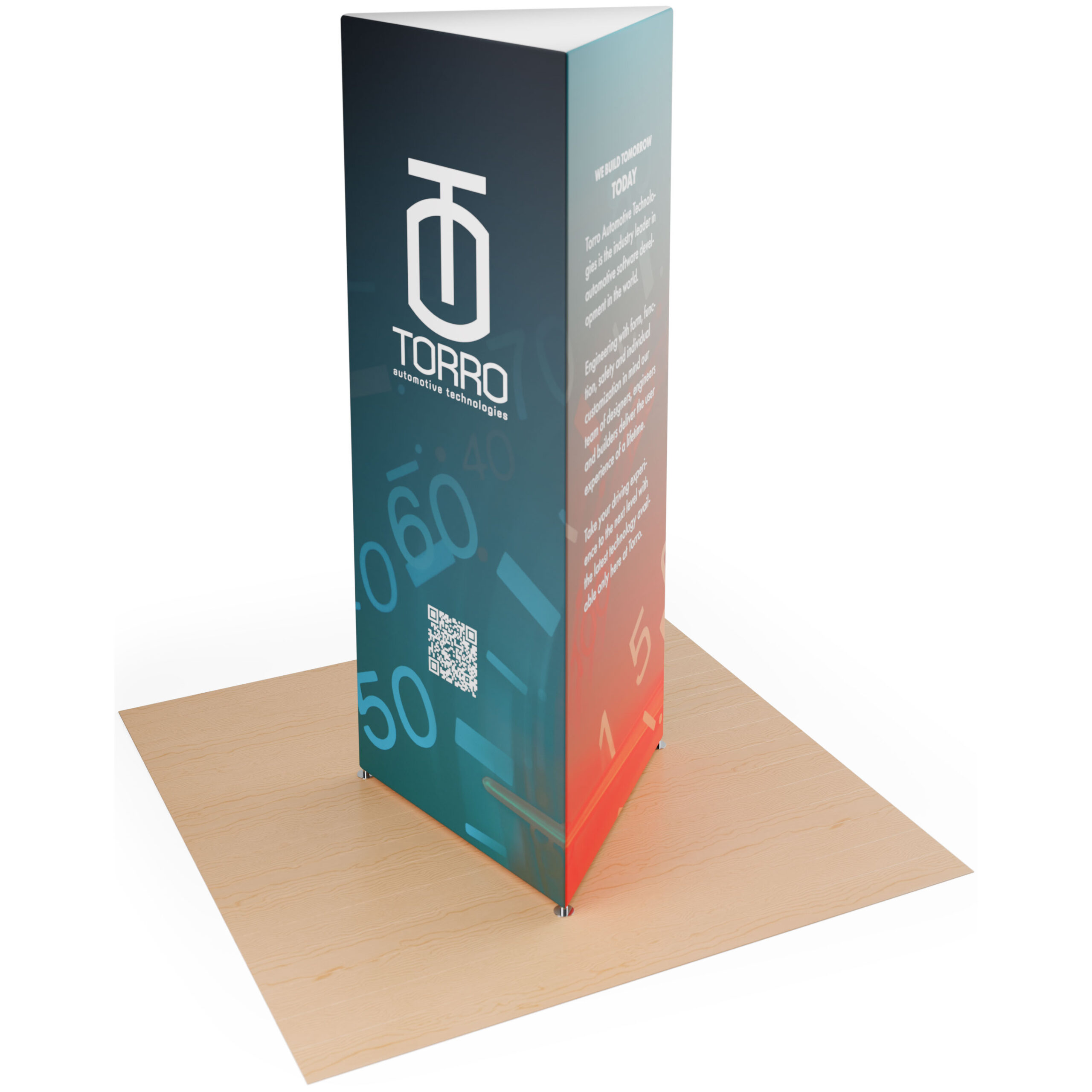 Trade Show Tower, 3-Sided Fabric Graphics, Custom Dye-Sublimated Printing, Portable