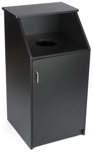 Trash Receptacle for 36 Gallon Bin, Circular Top Opening - Black
