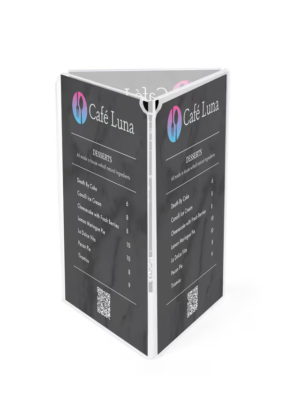 Countertop Sign Holder, 3-Sided Design - Clear