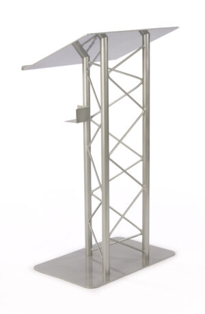 Truss Podium for Floor, Cup Holder, Aluminum and Steel - Silver