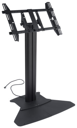 TV Stand for Floor with Flat Base, Fits 32”-55” Monitors, Tilting Bracket- Black
