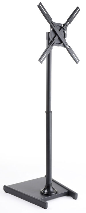 TV Stand for Window Displays, Fits Monitors 32”-47”, Adjustable Height - Black