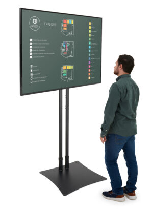 TV Stand with Rotating Bracket Fits Monitors 32”-70” - Black