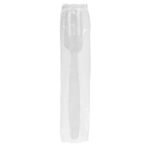 HEAVY WEIGHT WHITE PLASTIC FORK INDIVIDUALLY WRAPPED 1000PCS/CTN