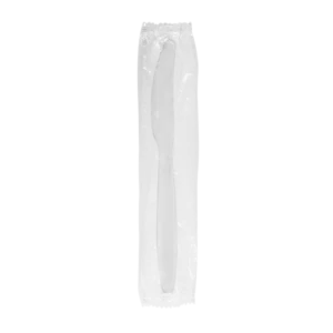 HEAVY WEIGHT WHITE PLASTIC KNIFE INDIVIDUALLY WRAPPED 1000PCS/CTN