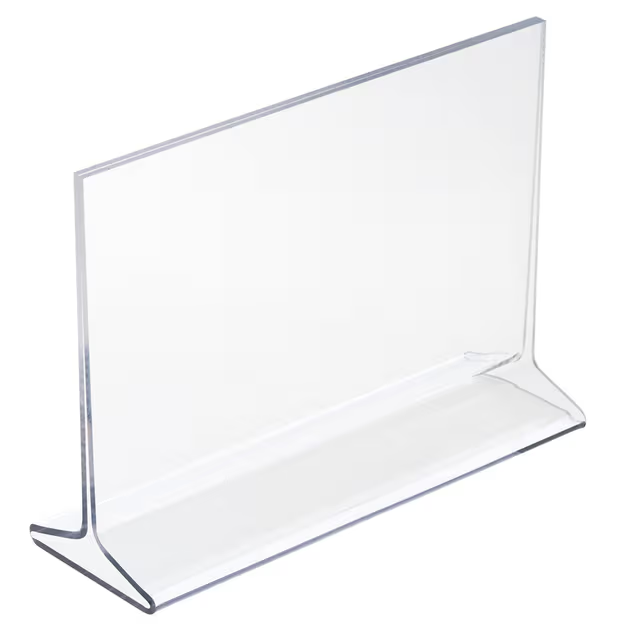 Recycled Acrylic Countertop Sign Holder, Top Insert, T-Style Design - Clear - Image 2