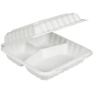 3-Compartment Hinged Container, 9" x 9", 150 ct