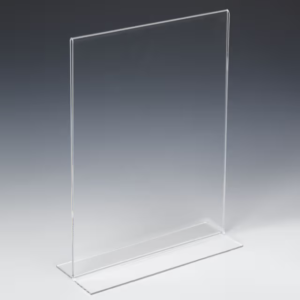 Acrylic Countertop Sign Holder, T-Style Design, Bottom Insert - Clear