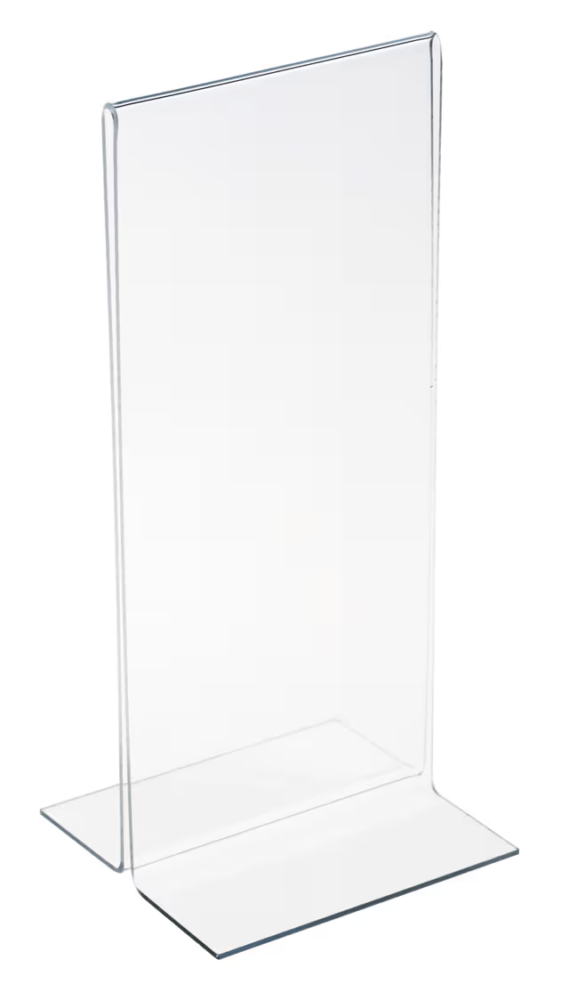 Acrylic Countertop Sign Holder, T-Style, Bottom Insert - Clear - Image 2