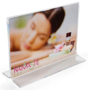 Acrylic Countertop Sign Holder, T-Style Design, Bottom Insert - Clear
