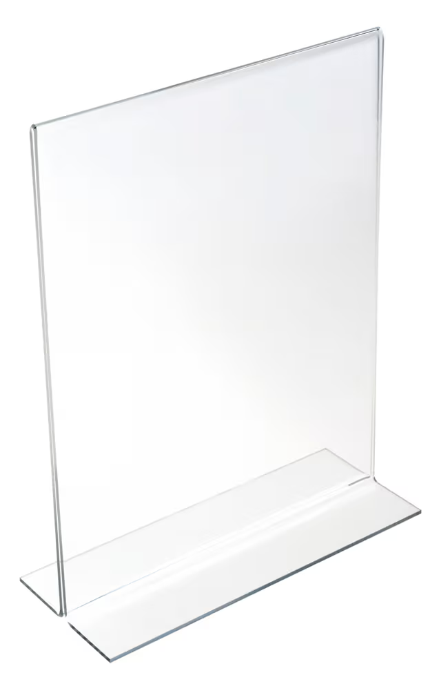 Acrylic Countertop Sign Holder, T-Style, Bottom Insert - Clear - Image 2
