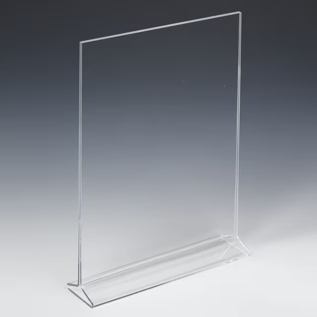 Recycled Acrylic Countertop Sign Holder, Top Insert, T-Style Design - Clear - Image 3