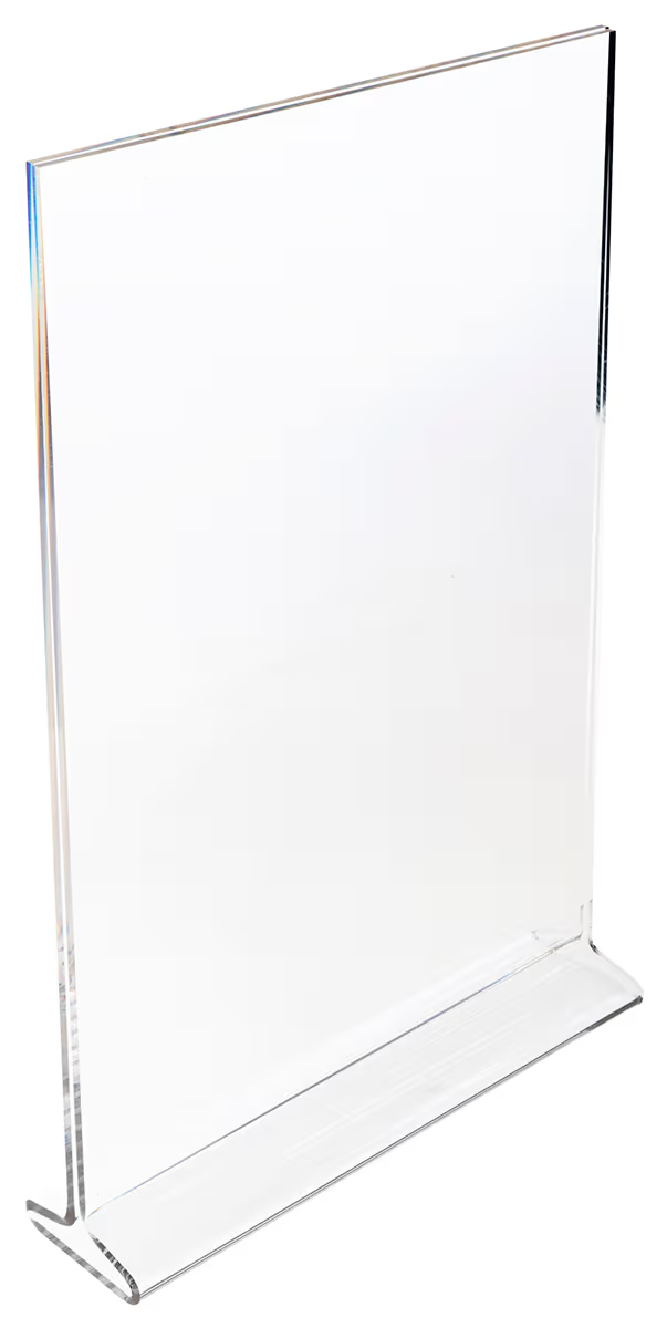 Recycled Acrylic Countertop Sign Holder, Top Insert, T-Style Design - Clear - Image 3