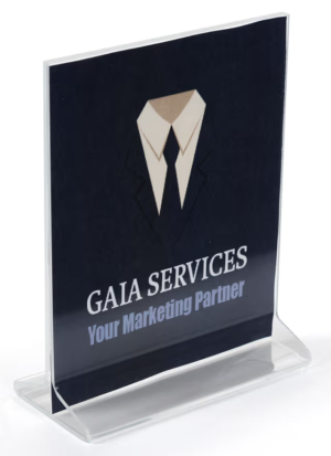 Recycled Acrylic Countertop Sign Holder, Top Insert, T-Style Design - Clear