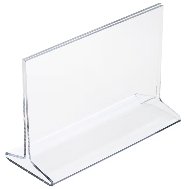 Recycled Acrylic Countertop Sign Holder, Top Insert, T-Style Design - Clear - Image 3
