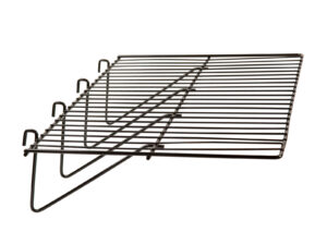 Wire Shelf for Gridwall or Slatwall, Steel, Set of 6 - Black