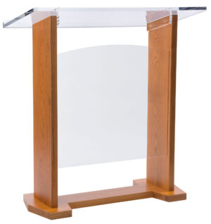 Wood u0026 Acrylic Podium, Optional Cross u0026 Plain Front Panel 46.5