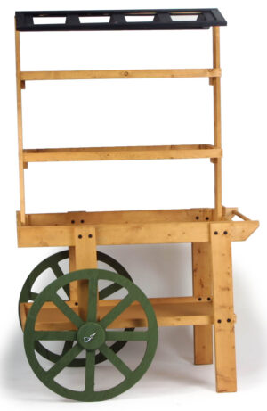 Wooden Vendor Cart with 3 Shelves - Oak