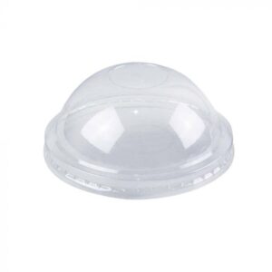12 oz Clear Plastic Dome Lid With No Hole For Cold/Hot Paper Food Containers - 1000/Case