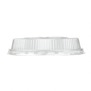 24-32 oz Clear Plastic Low Dome Lid With No Hole For Cold/Hot Paper Food Containers - 600/Case