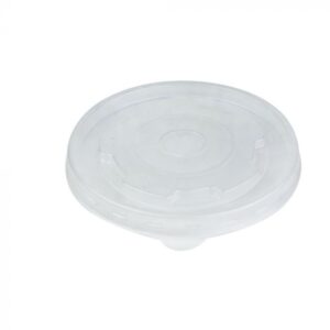4 oz Translucent Plastic Flat Lid With Pin Hole For Cold/Hot Paper Food Containers - 1 case (1000 piece)